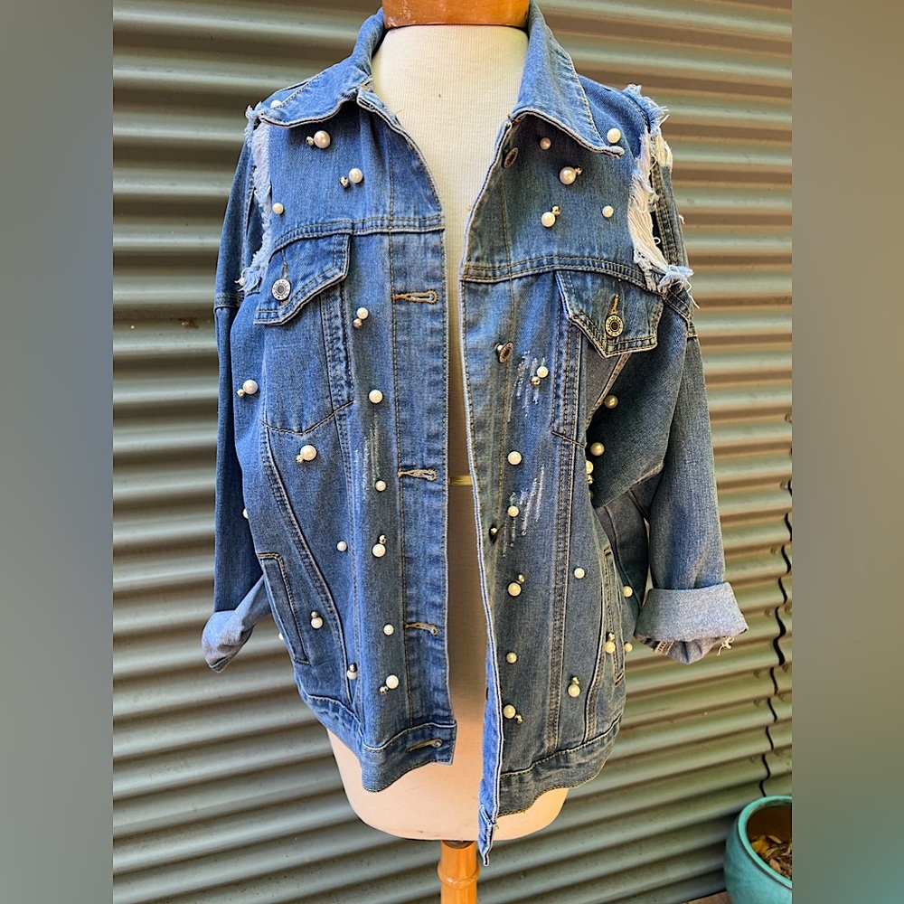 Midnight Muse Embellished Denim Jacket